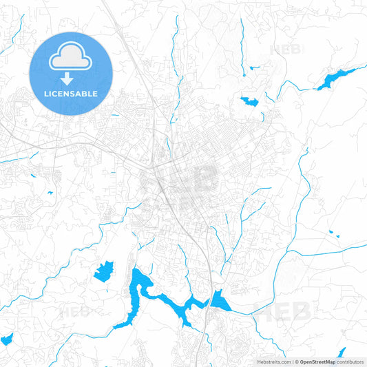 Escondido, California, United States, PDF vector map with water in focus