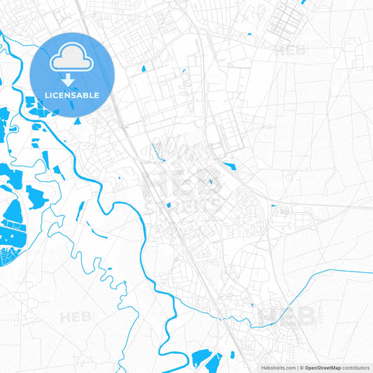 Laatzen, Germany PDF vector map with water in focus