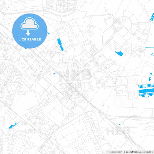 Lyubertsy, Russia PDF vector map with water in focus