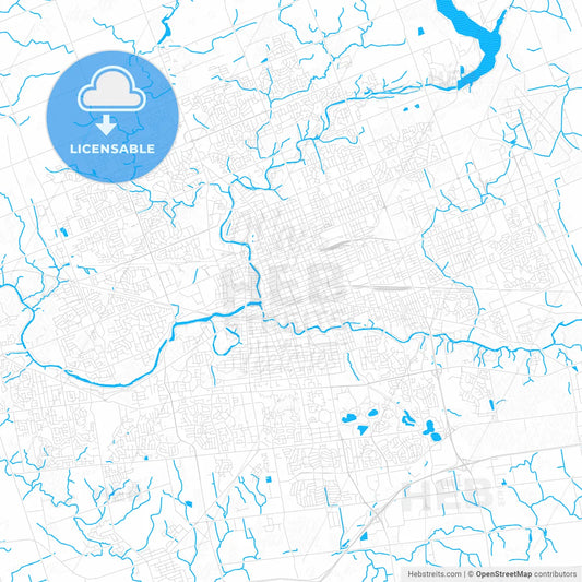 London, Canada PDF vector map with water in focus