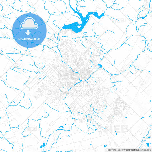 Guelph, Canada PDF vector map with water in focus