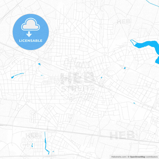 Falkensee, Germany PDF vector map with water in focus
