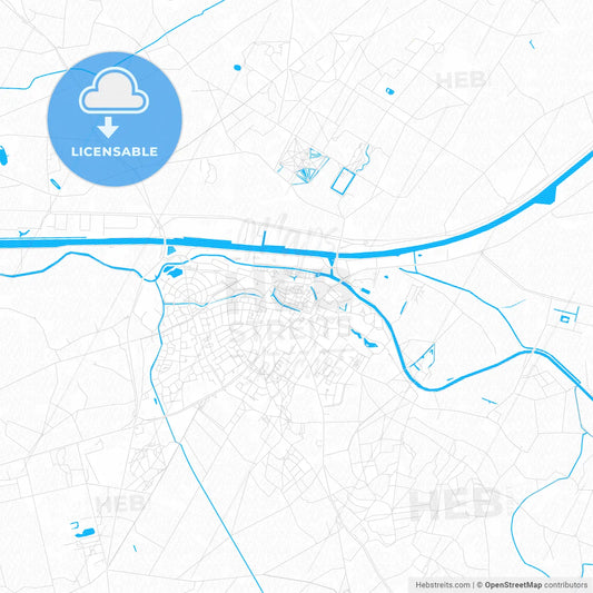 Lochem, Netherlands PDF vector map with water in focus