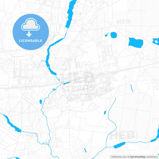 Balashikha, Russia PDF vector map with water in focus