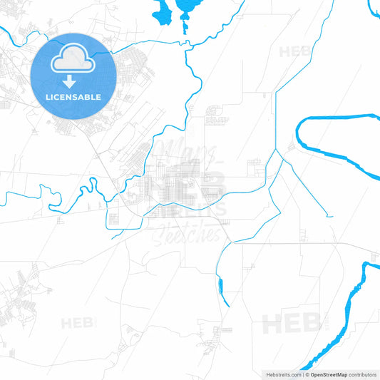 La Lima, Honduras PDF vector map with water in focus
