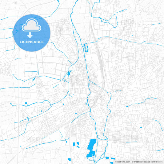 Gottingen, Germany PDF vector map with water in focus