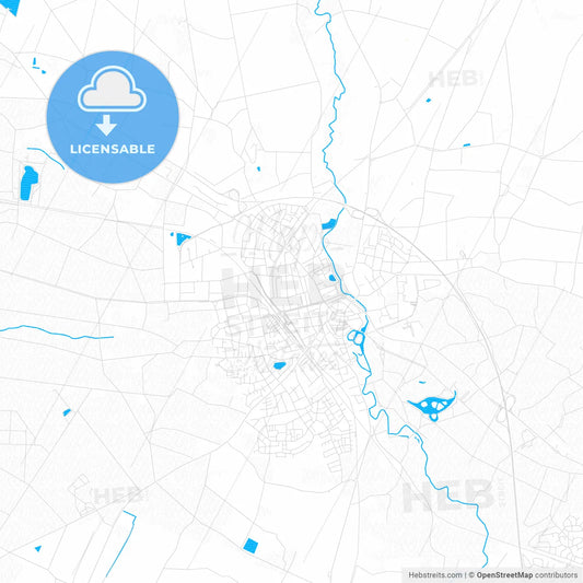 Steinfurt, Germany PDF vector map with water in focus