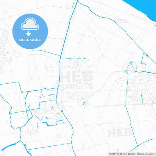Goeree-Overflakkee, Netherlands PDF vector map with water in focus