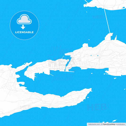 Ålesund, Norway PDF vector map with water in focus