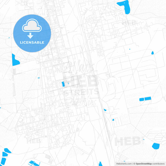 Elektrostal, Russia PDF vector map with water in focus