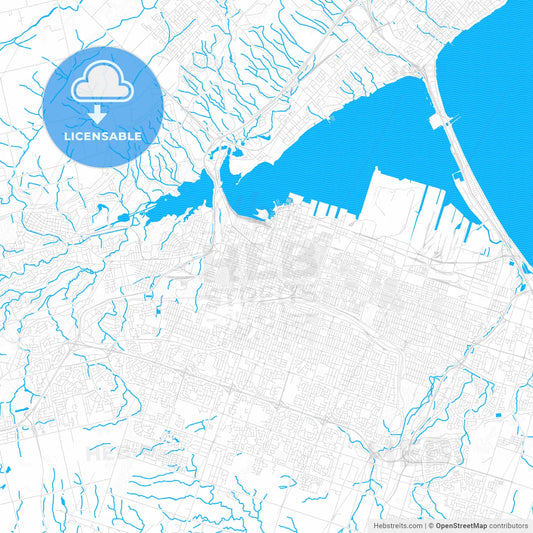 Hamilton, Canada PDF vector map with water in focus