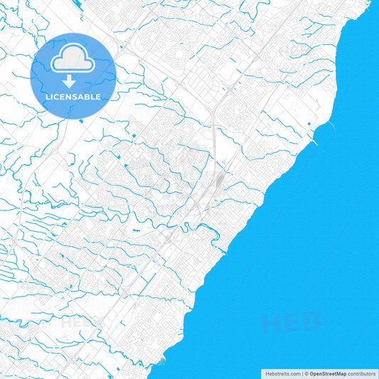 Oakville, Canada PDF vector map with water in focus