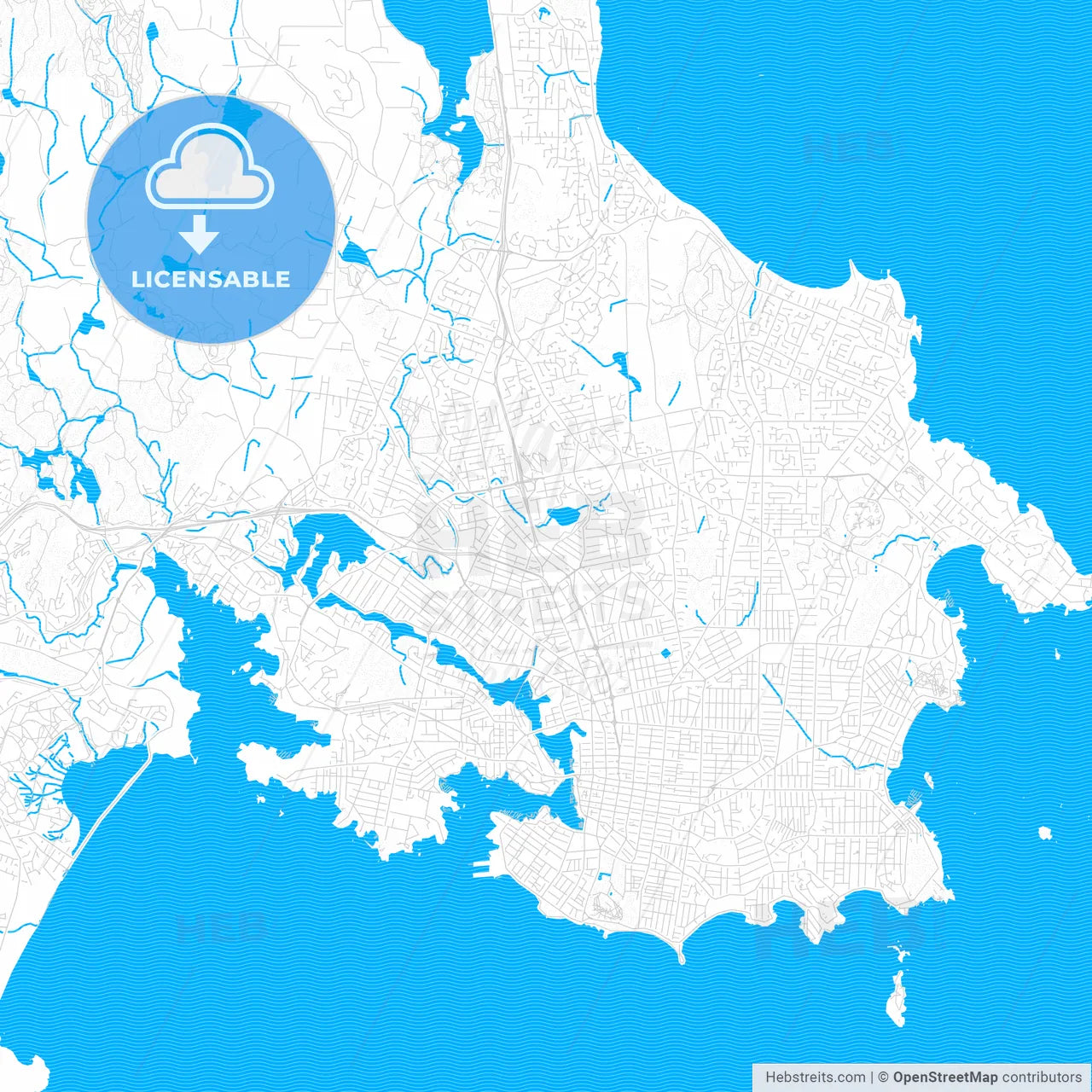 Saanich, Canada PDF vector map with water in focus
