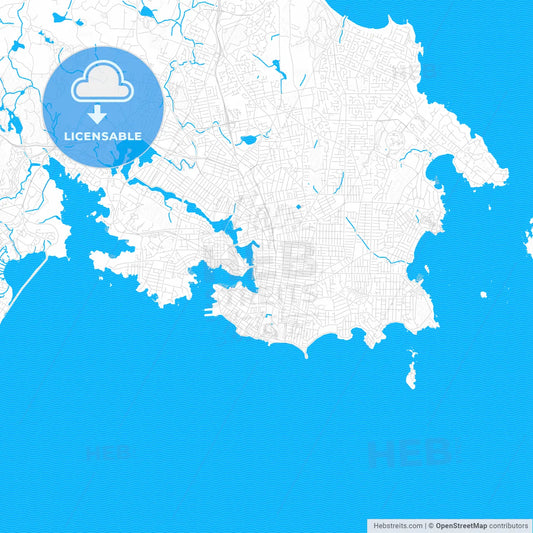 Victoria, Canada PDF vector map with water in focus