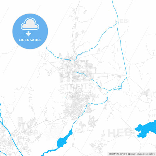 Choloma, Honduras PDF vector map with water in focus