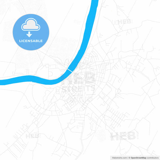Gradiška, Bosnia and Herzegovina PDF vector map with water in focus