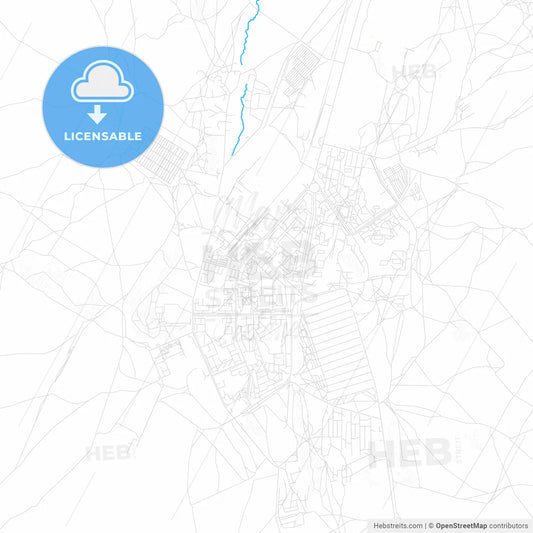 Stepnogorsk, Kazakhstan PDF vector map with water in focus