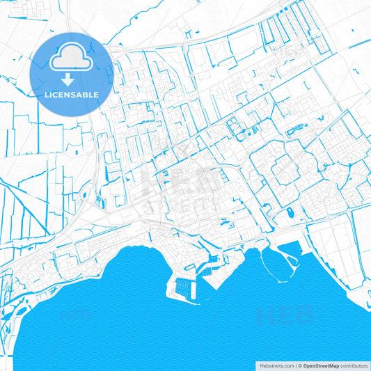 Hoorn, Netherlands PDF vector map with water in focus