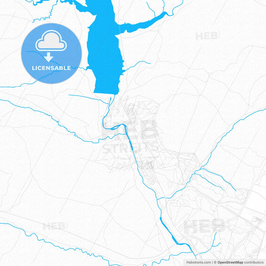 Fuencarral-El Pardo, Spain PDF vector map with water in focus