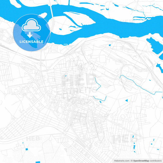 Kamianske, Ukraine PDF vector map with water in focus