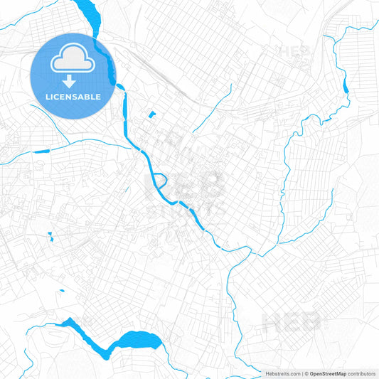 Kropyvnytskyi, Ukraine PDF vector map with water in focus