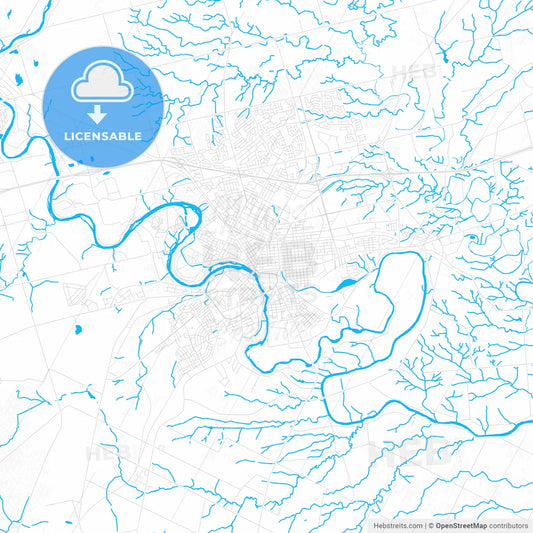 Brantford, Canada PDF vector map with water in focus