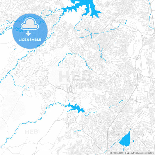 Ciudad López Mateos, Mexico PDF vector map with water in focus