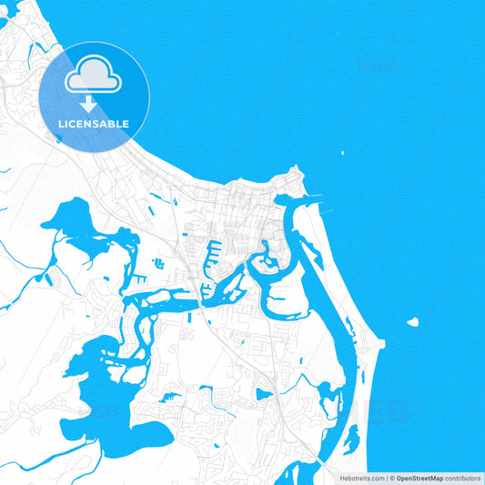 Gold Coast–Tweed Heads, Australia PDF vector map with water in focus