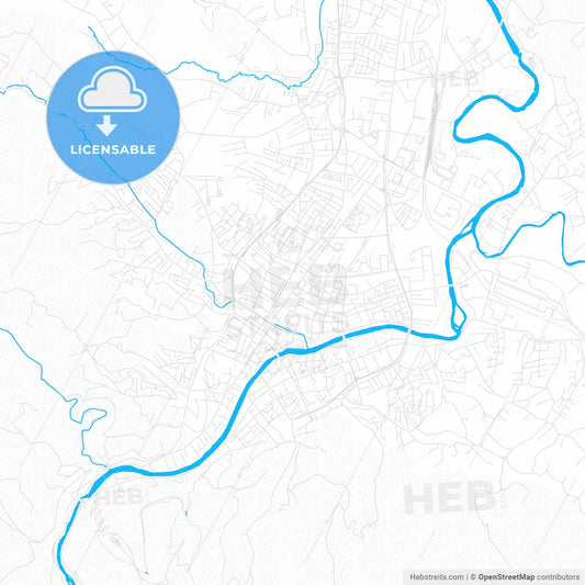 Banja Luka, Bosnia and Herzegovina PDF vector map with water in focus