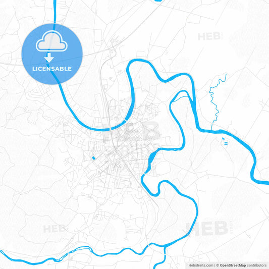 Karlovac, Croatia PDF vector map with water in focus