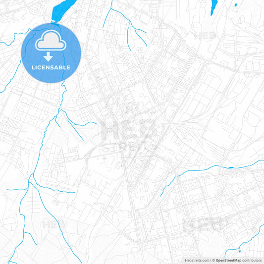 Cheboksary, Russia PDF vector map with water in focus