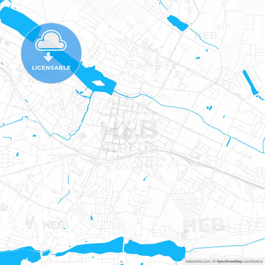 Khmelnytskyi, Ukraine PDF vector map with water in focus