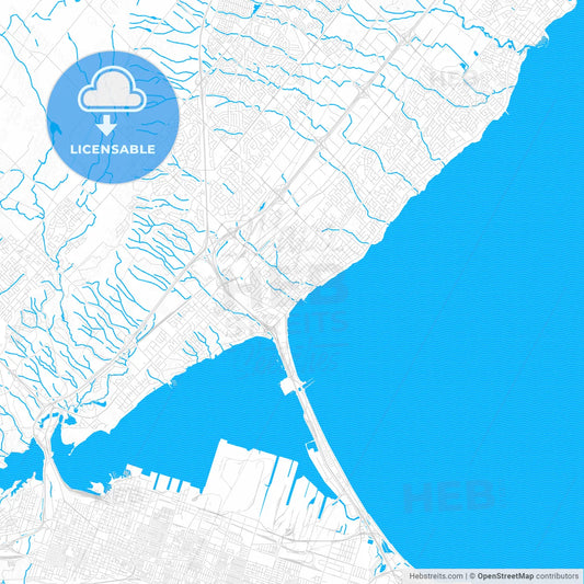 Burlington, Canada PDF vector map with water in focus