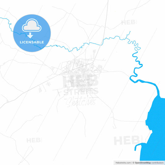 Chame, Panama PDF vector map with water in focus