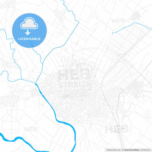 Katerini, Greece PDF vector map with water in focus