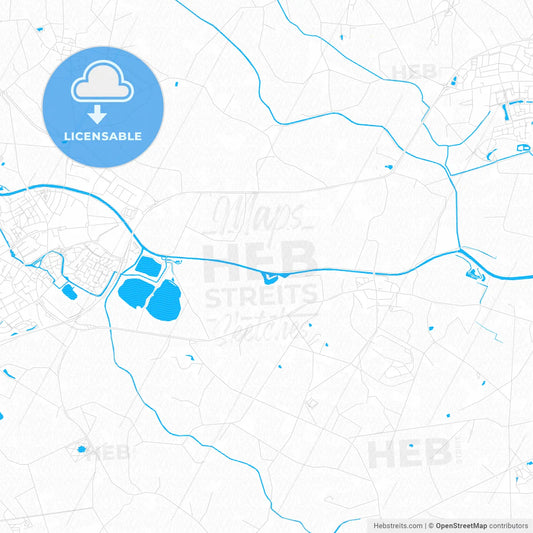 Berkelland, Netherlands PDF vector map with water in focus