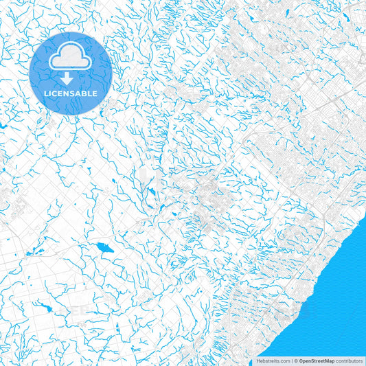 Halton Hills, Canada PDF vector map with water in focus