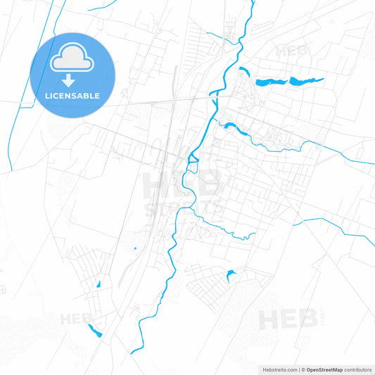 Kretinga, Lithuania PDF vector map with water in focus