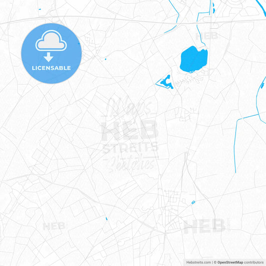 Montferland, Netherlands PDF vector map with water in focus