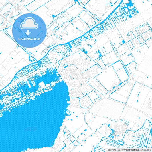 Aalsmeer, Netherlands PDF vector map with water in focus