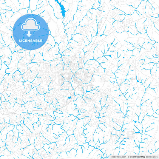 Athens-Clarke County, Georgia, United States, PDF vector map with water in focus