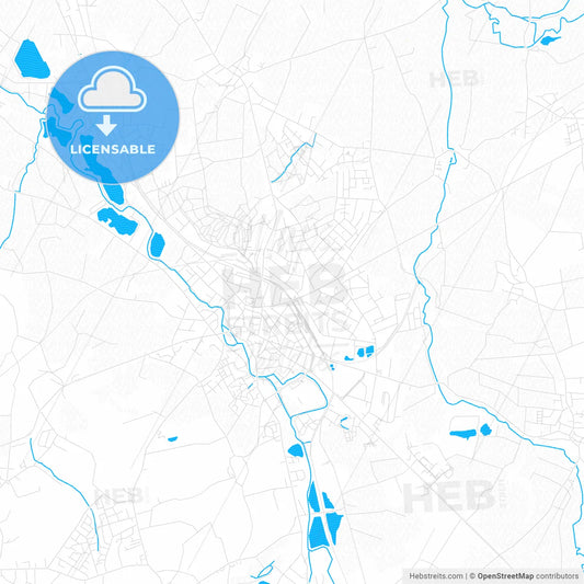Lage, Germany PDF vector map with water in focus