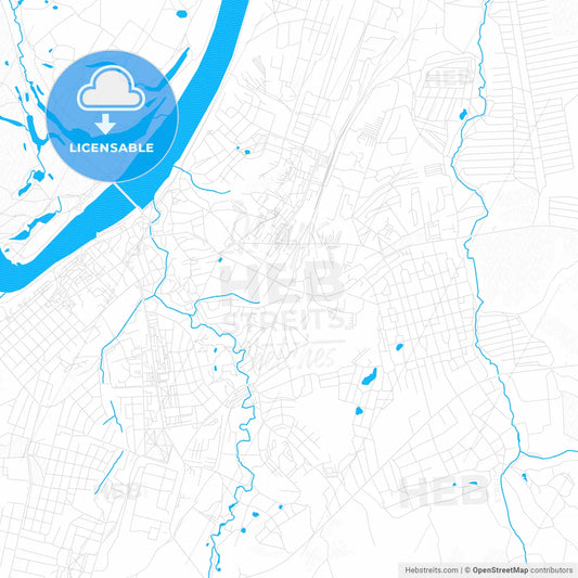 Pavlovo, Russia PDF vector map with water in focus