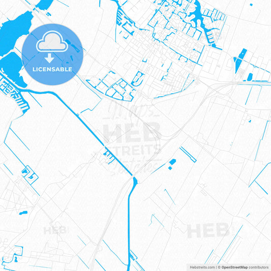 De Fryske Marren, Netherlands PDF vector map with water in focus