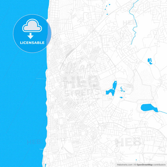 Blackpool, England PDF vector map with water in focus
