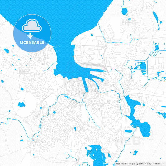 Wismar, Germany PDF vector map with water in focus