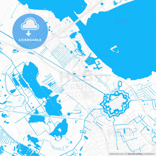 Gooise Meren, Netherlands PDF vector map with water in focus