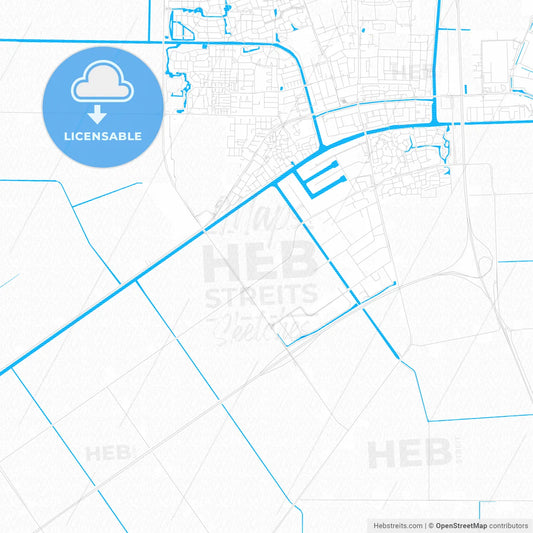 Noordoostpolder, Netherlands PDF vector map with water in focus
