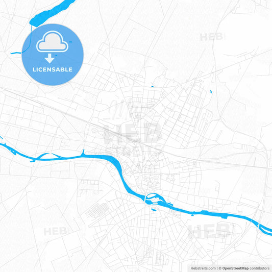 Furstenwalde/Spree, Germany PDF vector map with water in focus