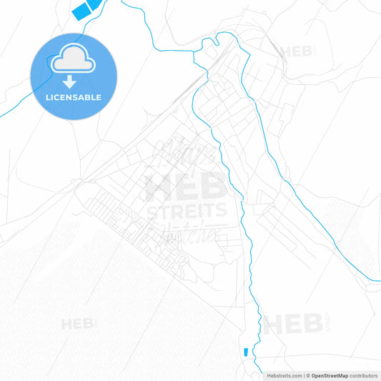 Ridder, Kazakhstan PDF vector map with water in focus